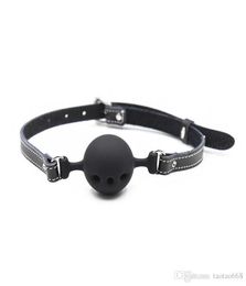 2020 SM Sex Open Mouth Gag leather Fixation Silicone Ball Gag Mouth Plug Adult Restraint Slave Bondage Sex Toys for Couples1649014