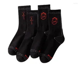 Men's Socks High Quality 2 Pairs/lot Simple Men Women Students Teenagers Thick Needle Sock Cotton Black Colour