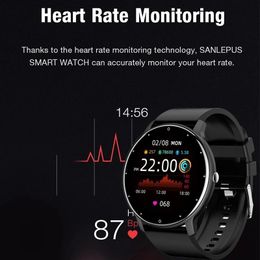 Watches ZL02 Round Screen Smart Watch Bluetooth Fitness Tracker Sport Heart Rate Blood Monitor Waterproof Women Bracelet For Android IOS