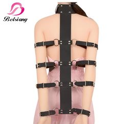 Belsiang Bdsm Bondage Toys Slave Fetish Leather Bondage Restraint Collar Gear Sex Tool For Sex Toys For Couples Sex Shop S1022491443