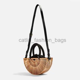 Shoulder Bags Ancient style creative fashion bamboo woven bag one shoulder Crossbody rattan woven bag outdoor beach bag environmental bagcatlin_fashion_bags