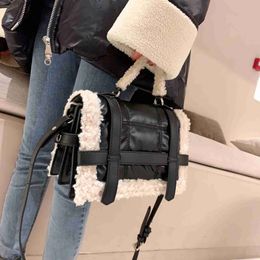 Shoulder Bags fashion lambswool quilted women handbags design brand shoulder bags luxury pu leather space padded crossbody messenger bag 2022stylisheendibags