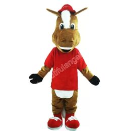 Halloween Horse Mascot Costume High Quality Customise Cartoon Plush Tooth Anime theme character Adult Size Christmas Carnival fancy dress