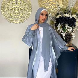 Ethnic Clothing Dubai Abaya Muslim Women Open Cardigan Long Maxi Dress Turkey Kimono Arab Robe Eid Party Ramadan Kaftan Islamic Jalabiya
