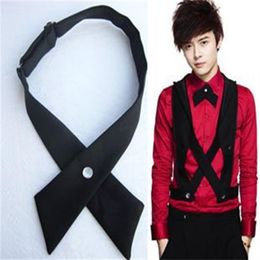 Crossover bowties 25 Colours Solid Colour Cross bow tie for boy girl neckties Christmas Gift FedEx TNT159W