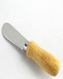 Food NonStick Cake Butter Knife Butter Spatula Wooden Handle stainless steel Scraper Baking Tools2270100