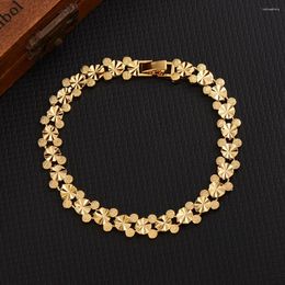 Charm Bracelets Gold Plate Jewelry Bracelet Women Men Fine Pulseira Feminina Wedding Bizuteria 24 K Golden Color Engagement Bangle Party