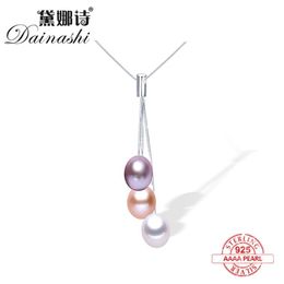Pendants Fashion Silver 925 Tassel Women Pendants Natural Freshwater Pearl Necklace Elegant Pearl Jewellery With Box