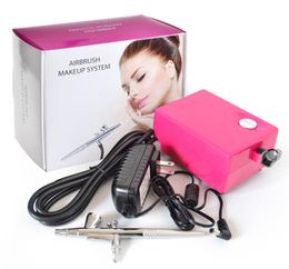 High quality Airbrush compressor kit portable air brush spray make up 4 Color airbrush cake decorating airbrush for nail tattoos8443081