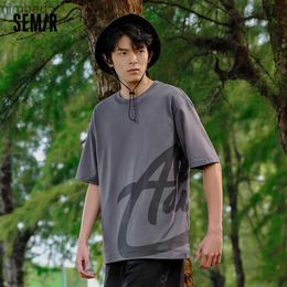 Men's T-Shirts Semir Short Sleeve T Shirt For Men 2023 Summer New Moire Wicking Letter Printing Top Comfortable O Neck FashionL240110