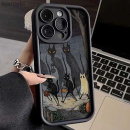 Cell Phone Cases Dark Funny Monster Cat Fox Creative Phone Case For iPhone 15 14 13 11 12 Pro Max 7 8 Plus X XS Max XR SE2 Shockproof Back CoverL240110