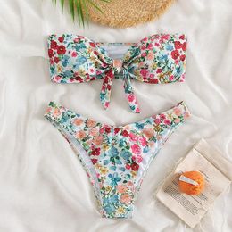 Set 2023 Fashion New Print Swimsuit Women Split Triangle Bikini Bikini Hot Spring Swimsuit Bikini Set