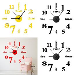 Wall Clocks Acrylic Craft Clock Frameless Silent Creative Self-Adhesive Household Living Room Drop Delivery Otxwp