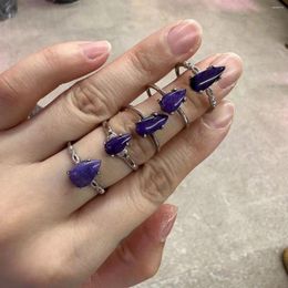 Cluster Rings Color Sugilite Ring Natural Gemstone Jewelry Bangle For Woman Gift Wholesale !