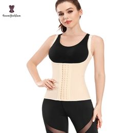 Modeling Strap Women's Body Shaper100% Latex Slimming Girdle Vest 9 Spiral Steel Boned Waist Trainer Corset With Hooks 240109