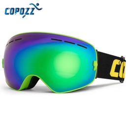COPOZZ Brand Ski Goggles Double Layers UV400 Anti-fog Big Ski Glasses Skiing Mask Snowboard Men Women Snow Goggles GOG-201 Pro 240109