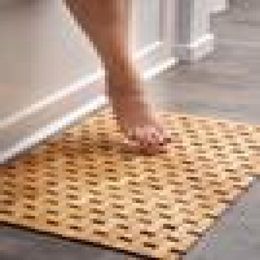 Natural Bamboo Wood Bath Mat Wooden Door MatKitchen Floor Rug Bathroom Shower and Tub Mats Cl2009228618078