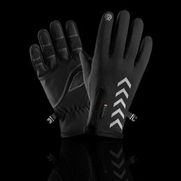 Winter Cycling Gloves Bicycle Warm Touchscreen Full Finger Glove Waterproof Windproof Outdoor Skiing Motorcycle Riding Fishing 240109