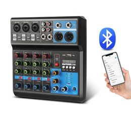 5 Channel Professional Sound Mixer Computer Recording Free Drive Card Mixing Console Audio Pro DJ Equipment 240110