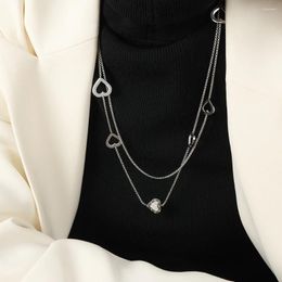 Pendant Necklaces Romantic Hollow Love Hearts Pendants Long Sweater Chains For Women Girl Valentine's Day Jewelry