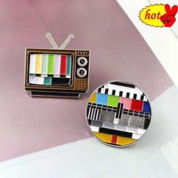 No signal in the Colour TV channel of the versatile alloy Pin Brooches Hard enamel lapel pins Backpack Jackets Bags Accessories f