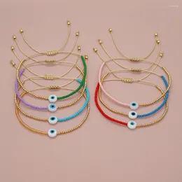 Link Bracelets YASTYT Handmade Bracelet Double Colour Matching Halloween Simple Wind Glass Eye Small For Ladies Jewellery Wholesale