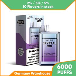 Disposable Electronic Cigarette 2% Nic Mesh Coil Vape Pen 10 Different Flavored for your choose Germany Warehouse Crystal Bar 1500mAh Battery Non Rechargeable