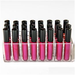 Storage Boxes Bins Clear Acrylic 24 Grids Lipstick Holder Makeup Organiser Nail Polish Rack Desktop Cosmetic Box Lip Gloss Case T2 Dhkgl