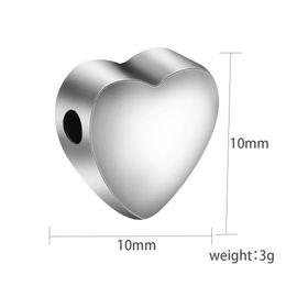 Bracelets 25pcs/ Lot Heart Bead 10x10mm Beads Stainless Steel Beads for Jewelry Making Hole Size 2.5mm Bracelet Beads
