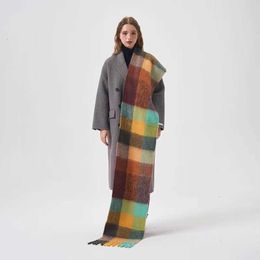 Scarves 2023 New Scarf Autumn and Winter Multicolor Thick Plaid Ac Men's Women's Same Length Thermal Shawl55dbhy6a 169DZ