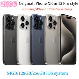 Renoverad original olåst iPhone XR -hemlig till iPhone 15 Pro -mobiltelefon med 15 Pro Camera -utseende 3G RAM 64 GB 128 GB 256 GB ROM Mobiltelefon