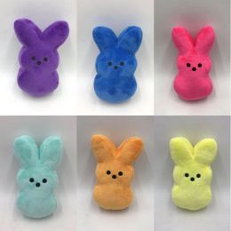 Happy Easter Stuffed Toys for Kids 15cm Red Blue Yellow Bunny Plush Toys BJ