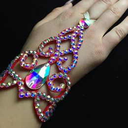 Bracelets Stonefans Rhinestone Drop Finger Bracelet Hand for Women Free Shipping Party Accessories Statement Belly Dance Bracelet Jewelry