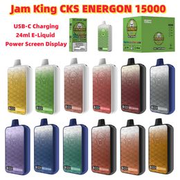 Wholesale vape disposable puff 15000 am King CKS Energon 15000 puff bar 24ml Prefilled USB-C Charging E Liquid Power Screen Display 2% 3% 5% 650mah battery pen