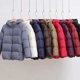 Dress 9 Colors Women Hooded Ultralight Down Jacket 2022 New Arrival Female Fashion Korean Casual Loose Winter Warm Outwear Coats