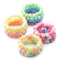 Colorful Elastic Little Girls for Teenagers and Children Pearl Beaded Bracelets