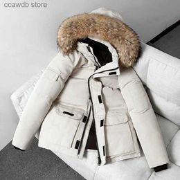 Men's Down Parkas Men Winter Down Jacket White Duck Down Puffer Parkas Hooded With Fur Collar Men's Coat Male Quality Coats 2023 Winter Brand T240110