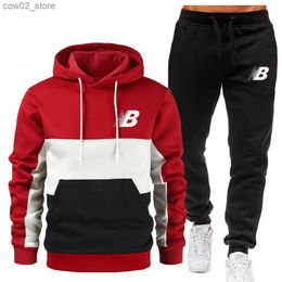 Men's Tracksuits Leisure time Hoodie+Sweatpants Fashion husband 2Pcs Set Jogging Suit Autumn winter Spring Men's Sports Suit Printed Tracksuit Q230110