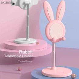 Cell Phone Mounts Holders Cute Bunny Phone Holder Desktop Cell Phone Stand Height Angle Adjustable For 12 Lovely Rabbit Tablet Support YQ240110