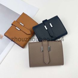 birkinbag Jige Elan Luxurys Designers purse Mens grained cowhide leather Wallet Bag Coin Card Holder Womens mini Metal buckle Purse with 0514