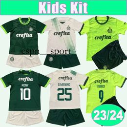 espnsport 23 24 Palmeiras Kids Kit Soccer Jerseys BRENO LOPES R.VEIGA DEYVERSON ATUESTA ZE RAFAEL G.VERON DANILO R.NAVARRO Home Away 3rd Football Shirts