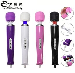 Black Wolf 10 Speed Vibrator Sex Toy Product Magic Wand Travel Gspot stimulation Massager Wired Style Personal Body MX1912286681769