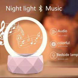 Speakers 2022 New Night Light Bluetooth Speaker Vibrato Creative Home Smart Wireless Colourful Gift Bluetooth Speaker Pink White Blue