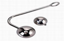 Stainless Steel Anal Hook Replaceable 2 Ball Butt Anus Plug Truss Up Bondage Devices Adult Bdsm Sex Toy Product7730131