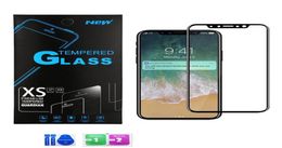 Full Coverage Tempered Glass For iPhone iphone XS MAX X 8 7 plus 6 5 Soft Edge Cheap Premium 3D Screen protectors Film with Paper 6503381