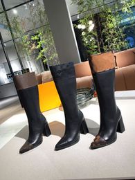 Designer women's pointed boots, luxurious, elegant, minimalist, and fashionable calf leather, 35-40. Heel height: 9.5cm