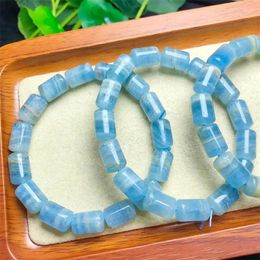 Bracelets Natural Blue Onyx Bucket Bracelet Jewellery Adjustable Chain Quartz Crystal Stone Bangle For Women Gift 1pcs 8x12mm