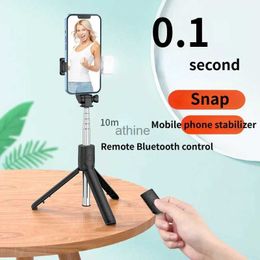 Selfie Monopods Selfie Stick Wireless Bluetooth Compatible Foldable Mini Tripod for Phone with Fill Light Shutter Remote Control for Ios Android YQ240110