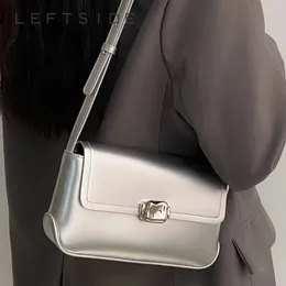 Evening Bags Mini Shoulder For Women 2024 Winter Designer Fashion Silver Handbags And Purses Trend Leather Crossbody Bag