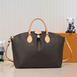 Leather Tote Shopping Bag Chessboard Grid Large Handbags Double Zipper Leather Handle Key Lock Removable Strap Designer Shoulder